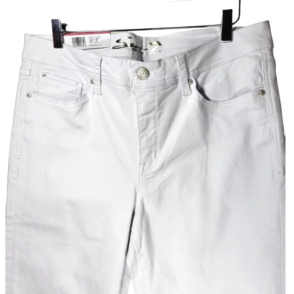 NWT Seven7 Audrey Mid-Rise Skimmer Capris in White - Picture 5 of 10